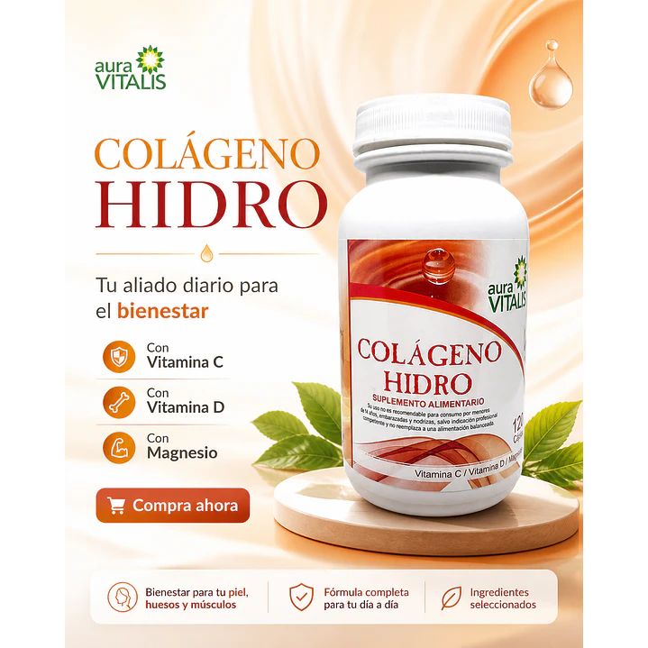 Colageno Hidro Vitamina C D Magnesio X120 Caps 6