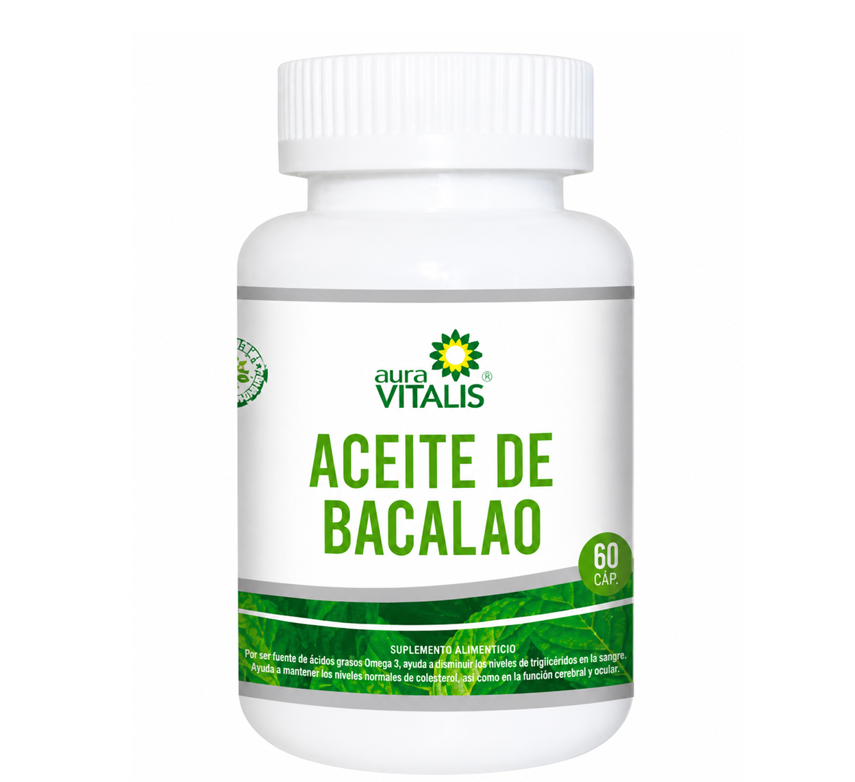 Aceite De Bacalao Aura Vitalis Sabor Natural X60 Capsulas