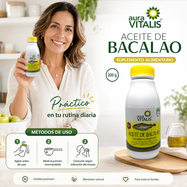 Jarabe Aceite Higado Bacalao Adultos Omega 3 Vit A Y D 200g 4