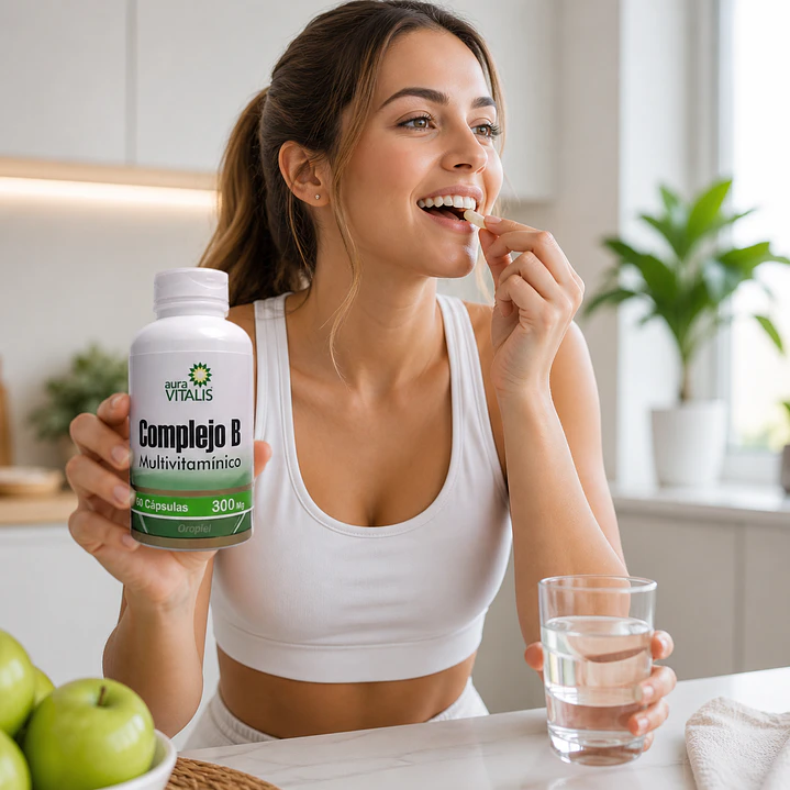 Complejo B X60 Caps Vitamina B1 B2 B3 B5 B6 B9 B12 Biotina 6