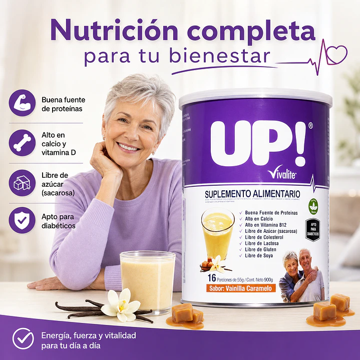Vivalite Up - 900 Gramos Sabor Vainilla/caramelo Caja x6 6