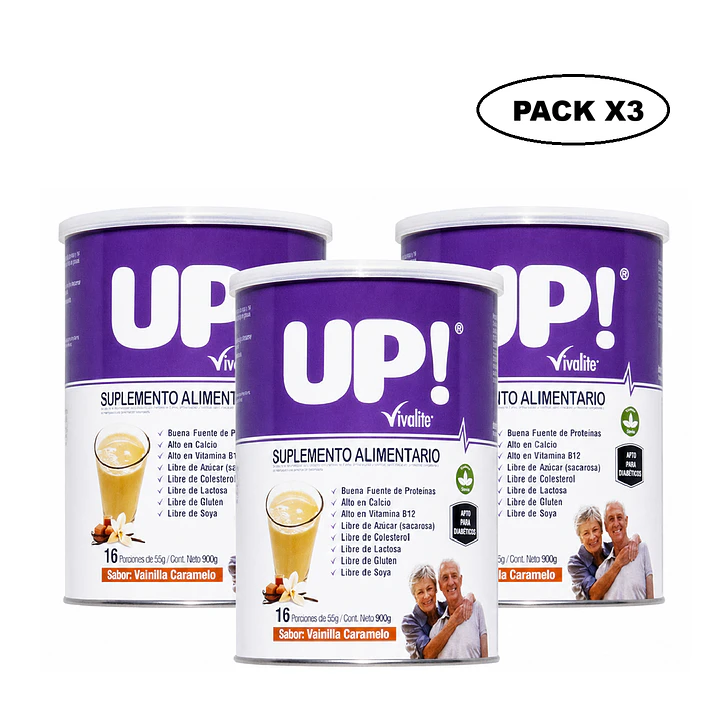 Vivalite Up - 900 Gramos Sabor Vainilla/caramelo Pack x3  1