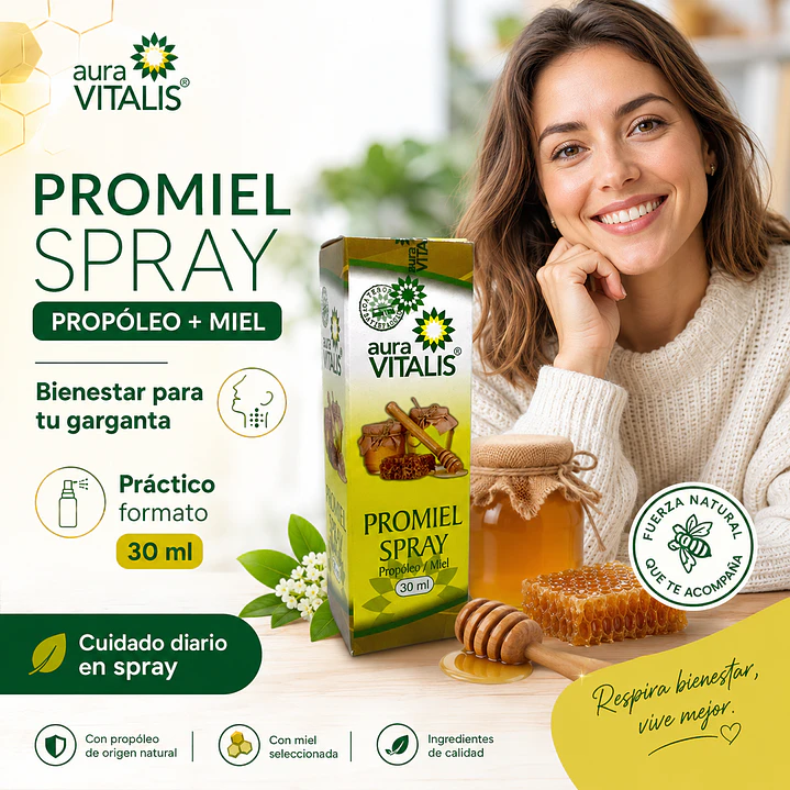 Promiel Propoleo + Miel Spray 30ml Garganta Irritacion Bucal 5