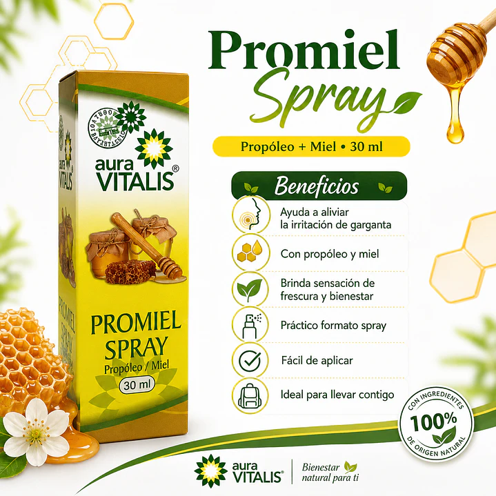 Promiel Propoleo + Miel Spray 30ml Garganta Irritacion Bucal Pack x3 5