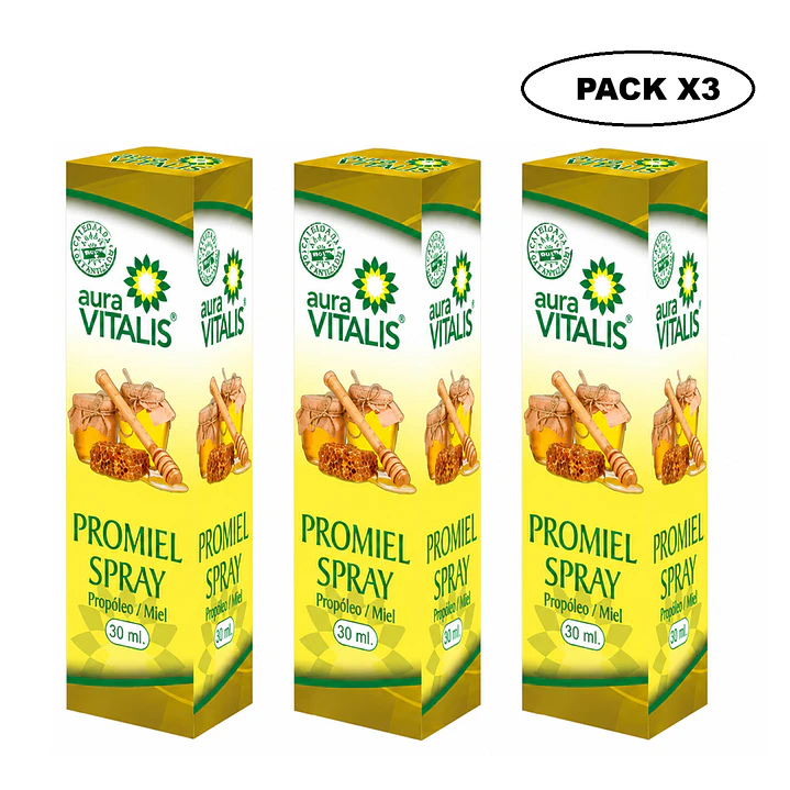 Promiel Propoleo + Miel Spray 30ml Garganta Irritacion Bucal Pack x3 1