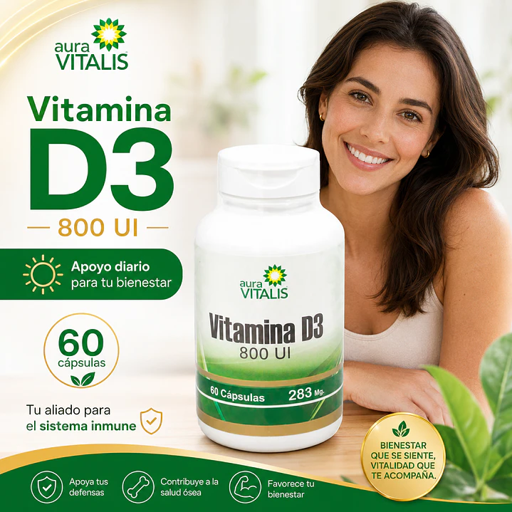 Vitamina D3 800 Fortalece Sistema Inmune X60 Capsulas 8