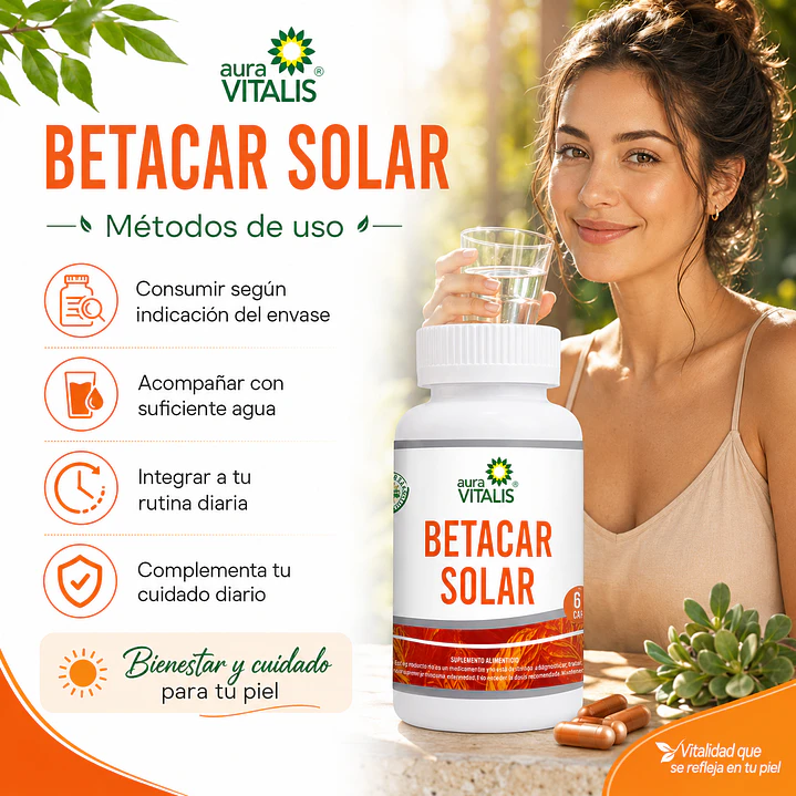 Betacar Solar Aceite Betacaroteno + Vit E 60 Capsulas 4