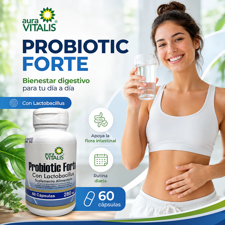 Probiotic Forte Con Lactobacillus 60 Capsulas Aura Vitalis 4