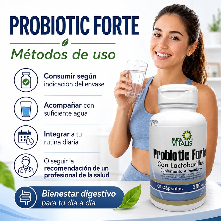 Probiotic Forte Con Lactobacillus 60 Capsulas Aura Vitalis 5