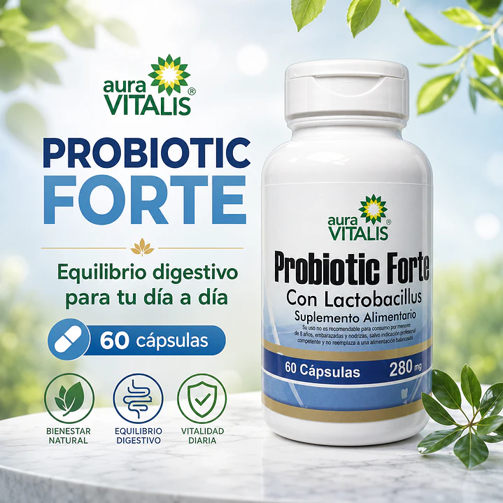 Probiotic Forte Con Lactobacillus 60 Capsulas Aura Vitalis 6