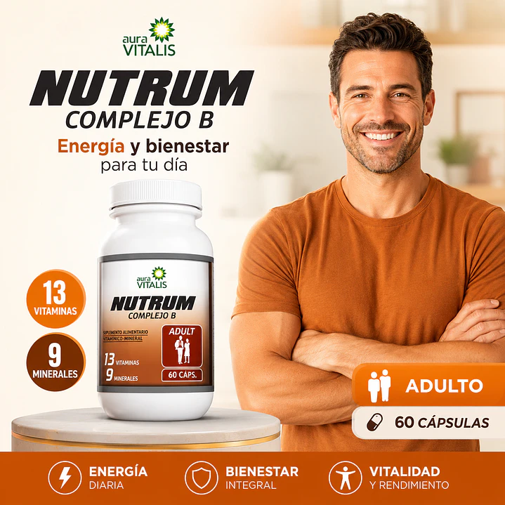 Nutrum Complejo B / 60 Cap / 13 Vitaminas / Para Adulto  3
