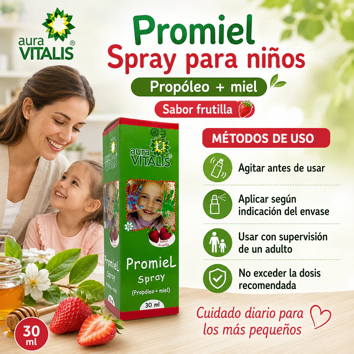 Promiel Niños Propoleo + Miel Spray Sabor Frutilla 30ml 4