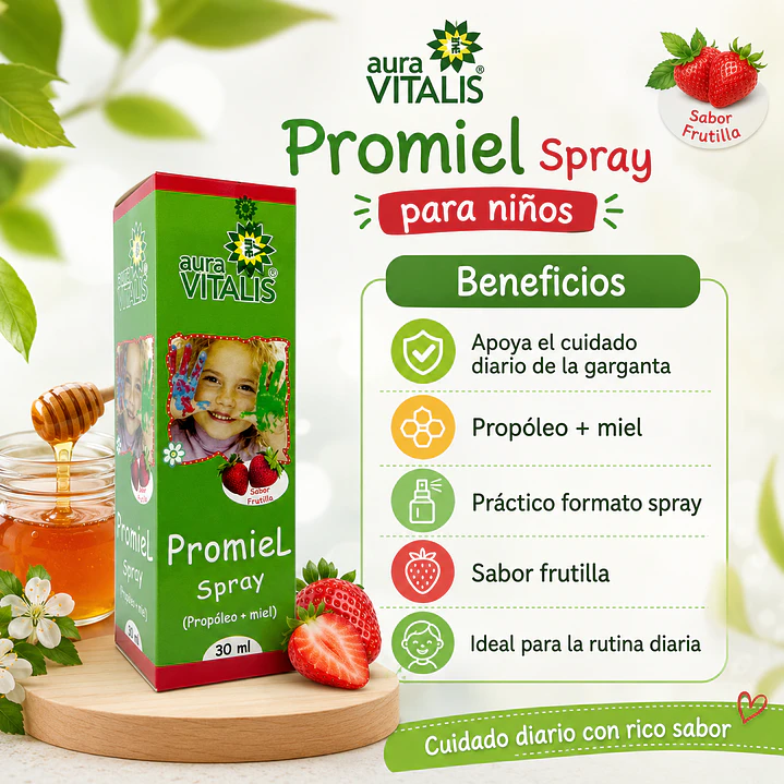 Promiel Niños Propoleo + Miel Spray Sabor Frutilla 30ml 5