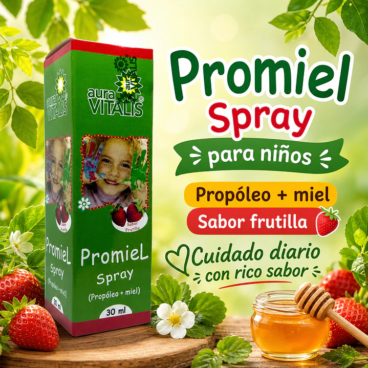Promiel Niños Propoleo + Miel Spray Sabor Frutilla 30ml 6