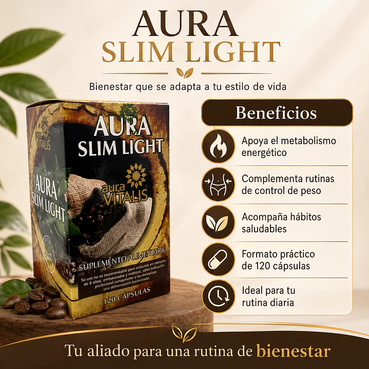 Aura Slim Light Potente Quemador De Grasa X120 Capsulas  4