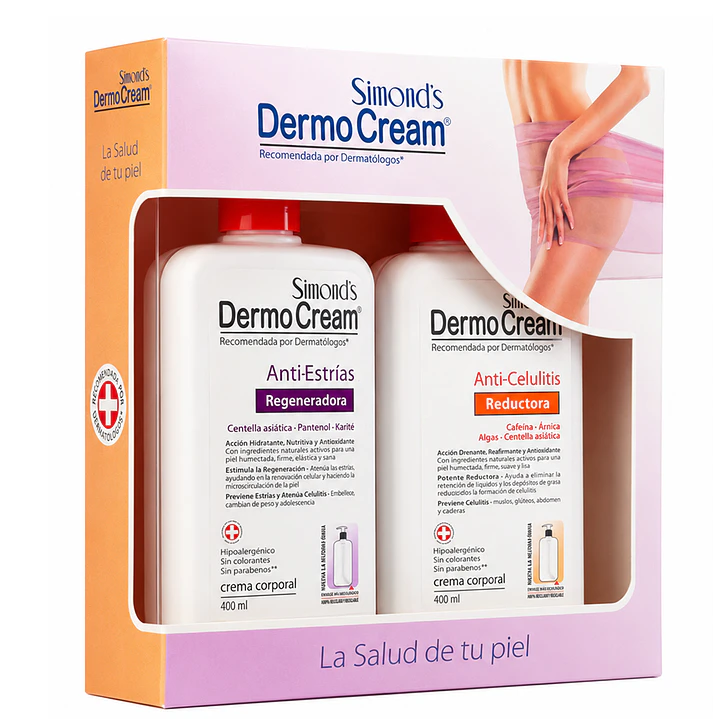 Estuche Dermocream Anti-estrías + Anti-celulitis 400ml 1