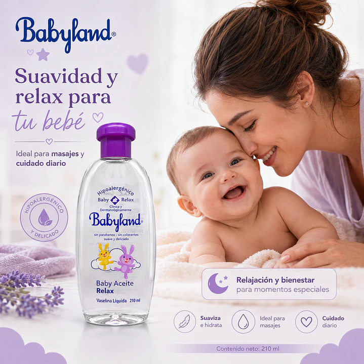 Babyland Baby Aceite Relax  Vaselina Liquida 210ml 6