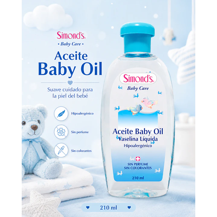 Aceite Corporal Baby Oil Vaselina Simonds 210ml 4