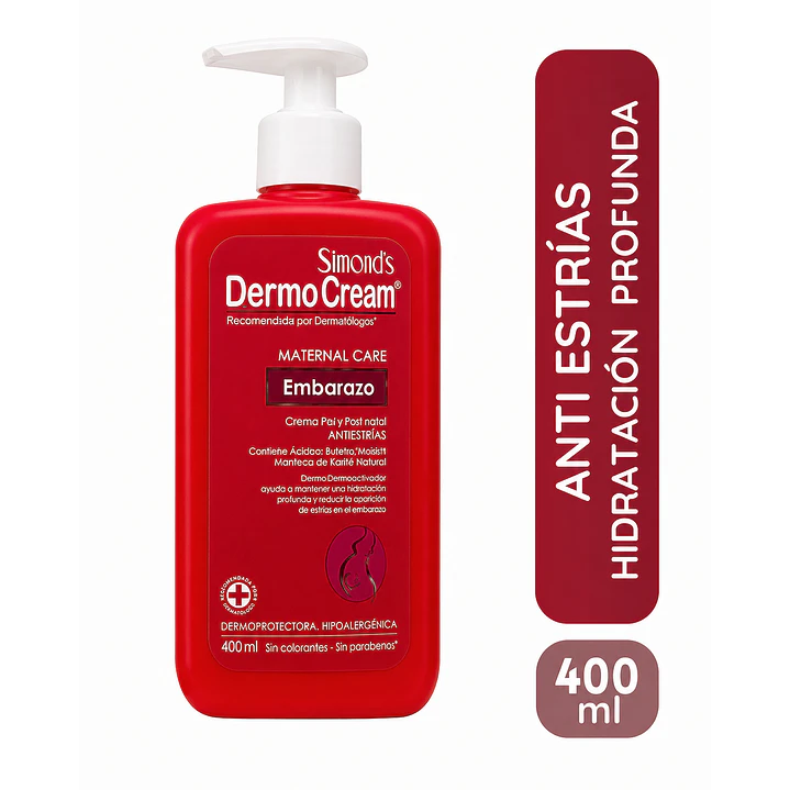 Crema Corporal Dermocream Embarazo En Dosificador 400ml 2