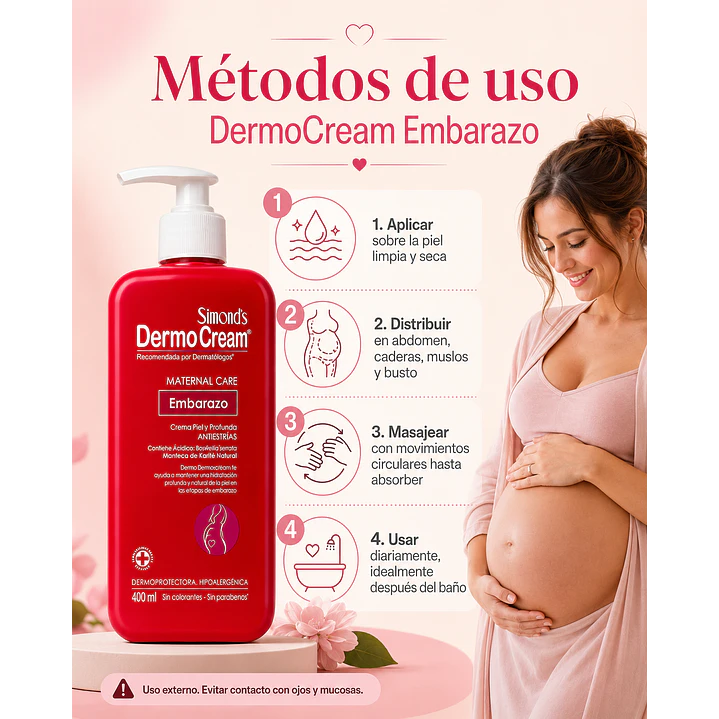 Crema Corporal Dermocream Embarazo En Dosificador 400ml 5