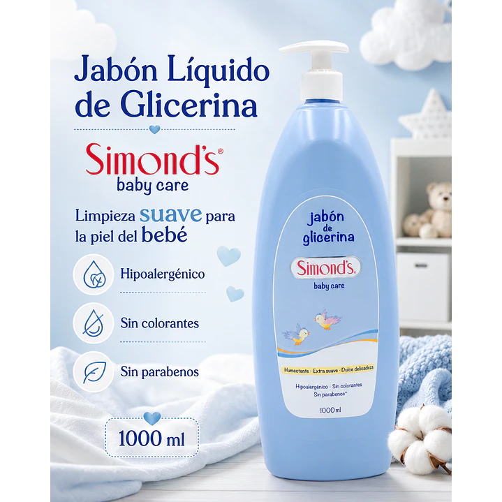 Jabón Líquido De Glicerina Simond's Para Bebé 1 L 2