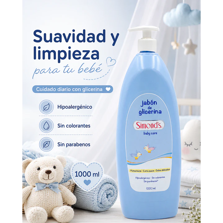Jabón Líquido De Glicerina Simond's Para Bebé 1 L 4
