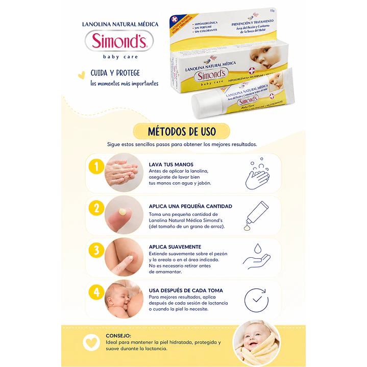 Lanolina Natural Medica Simonds 15g 4