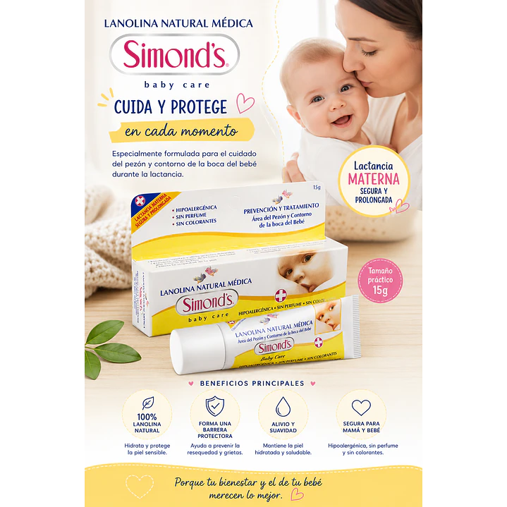 Lanolina Natural Medica Simonds 15g 2
