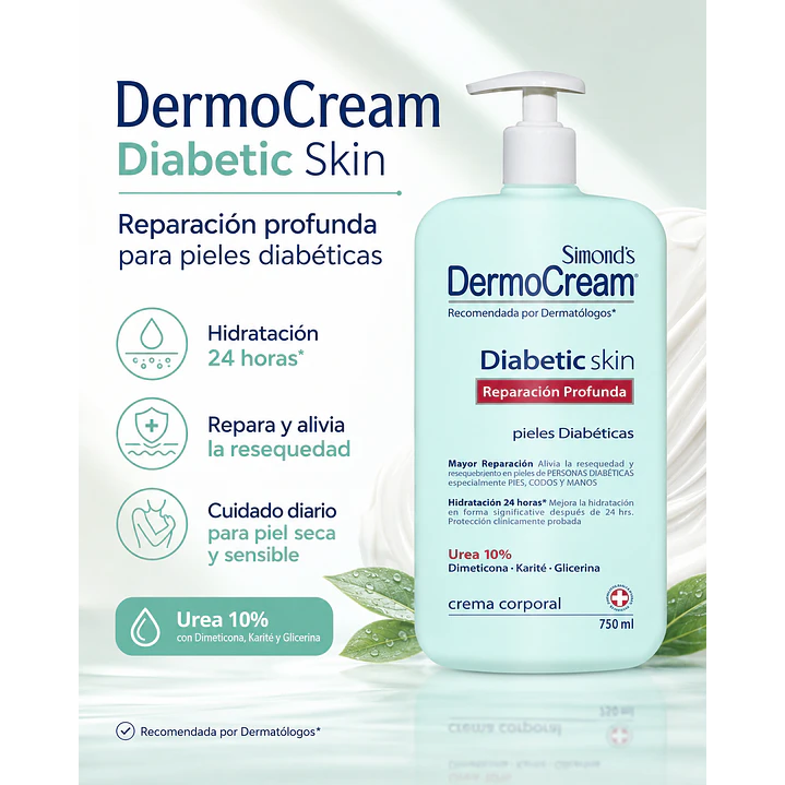 Crema Corporal Diabetic Skin  Dermocream 750ml 3