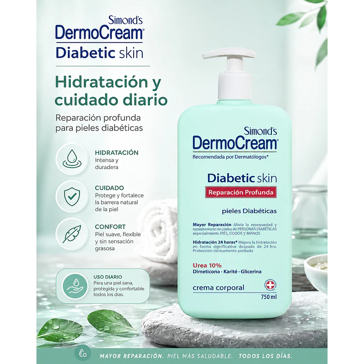 Crema Corporal Diabetic Skin  Dermocream 750ml 5