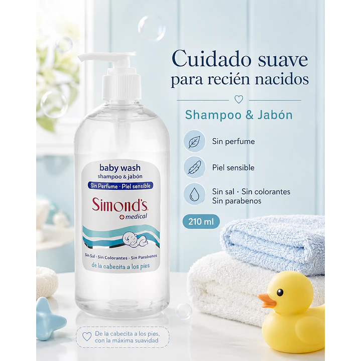 Baby Wash Shampo & Jabon Recién Nacido Simonds 500ml 5