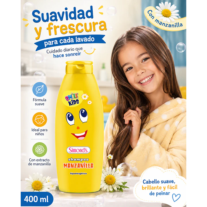 Shampoo Smile Kids Destellos Luminosos Simonds 400ml 4