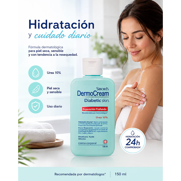 Crema Corporal Dermocream Diabetic Skin Simonds 150ml 3