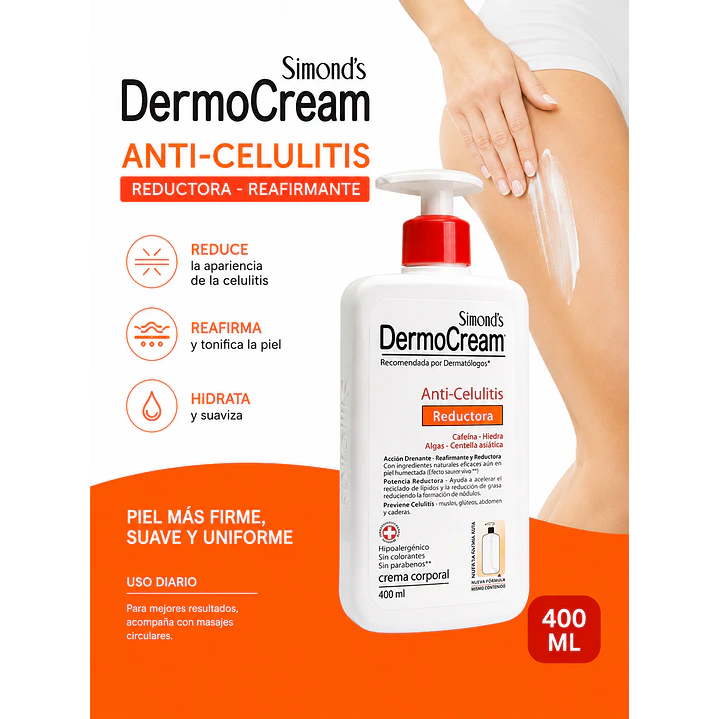 Crema Dermocream Anti Celulitis Simond's 400 Ml. 3