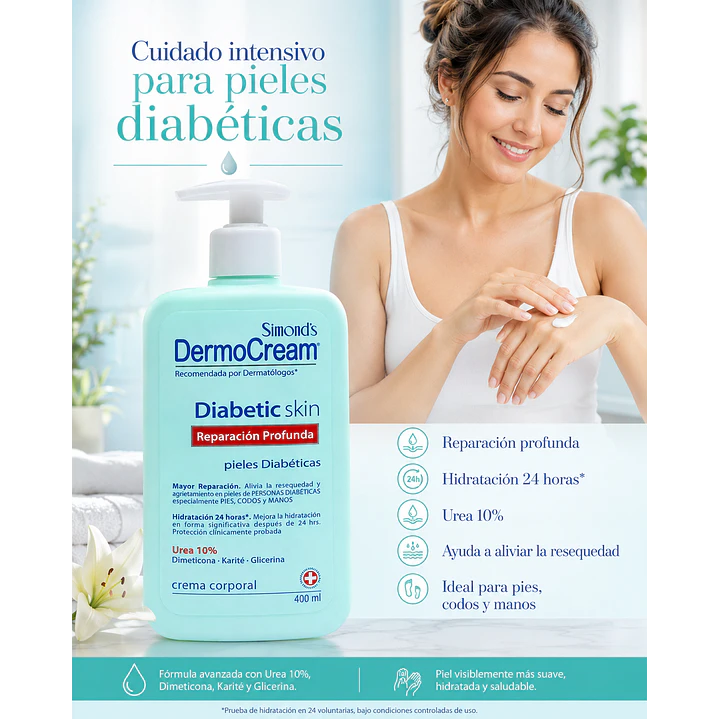 Crema Corporal Dermocream Diabetic Skin Simond's 400 Ml. 4