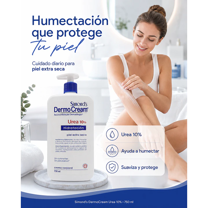 Crema Corporal Dermocream Hidratacion Urea 10% 750ml 3