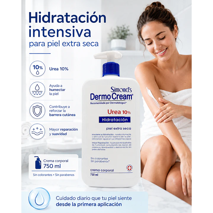 Crema Corporal Dermocream Hidratacion Urea 10% 750ml 5