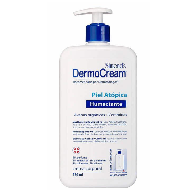 Crema Corporal Dermocream Atopica Humectante Avenas Organicas 750 Ml 1