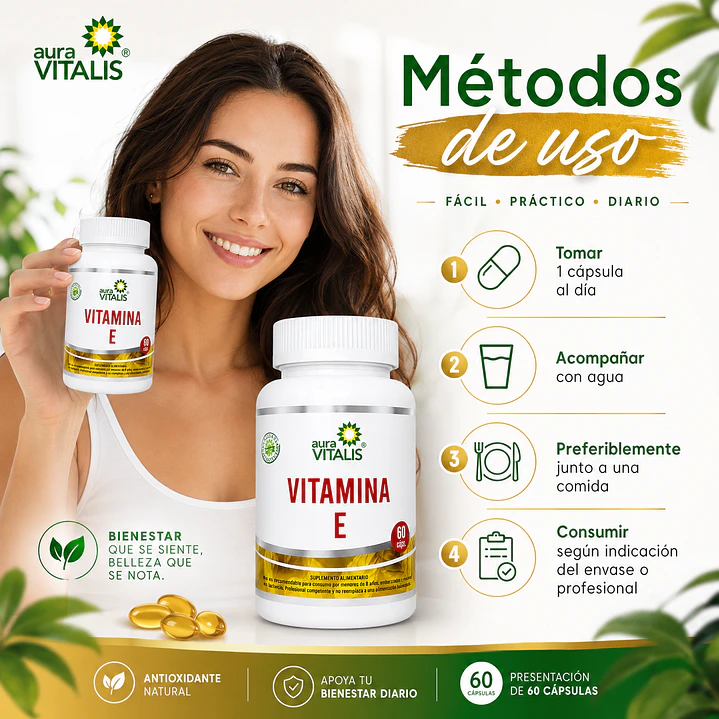 Vitamina E 60 Capsulas Sabor Natural A.v 4