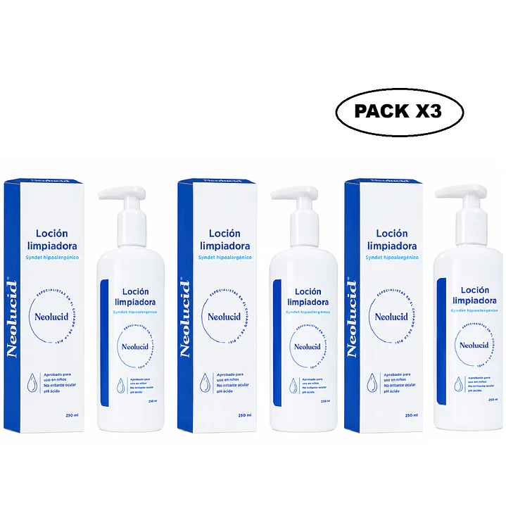 Neolucid Locion Limpiadora Facial y Corporal 250ml Pack x3 1
