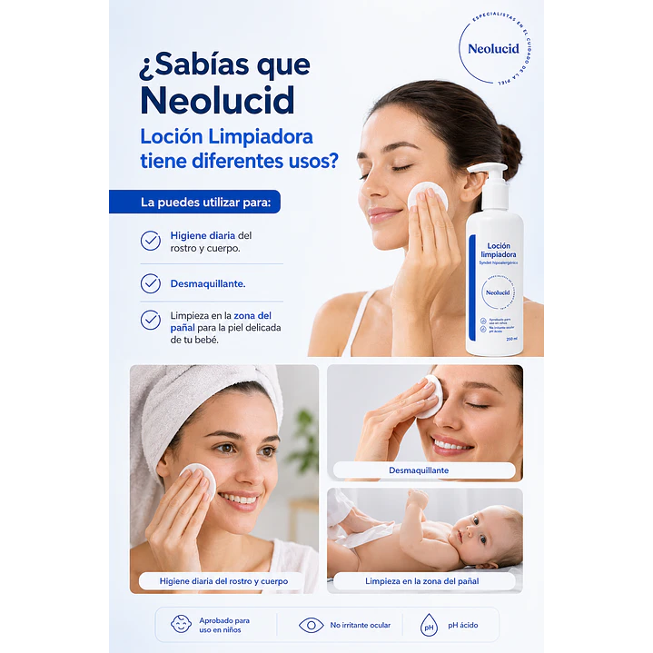 Neolucid Locion Limpiadora Facial y Corporal 250ml Pack x10 5