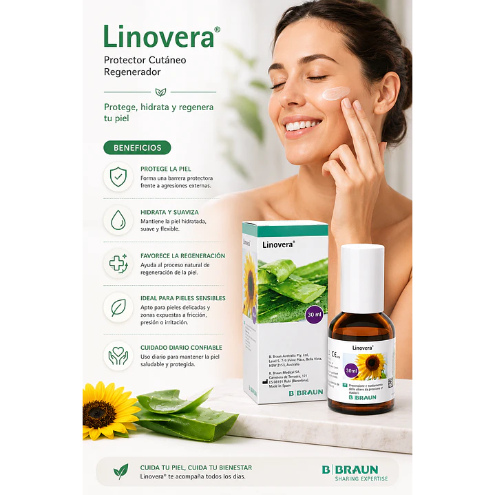 Linovera Protector Cutaneo Regenerador B Braun 30ml 3