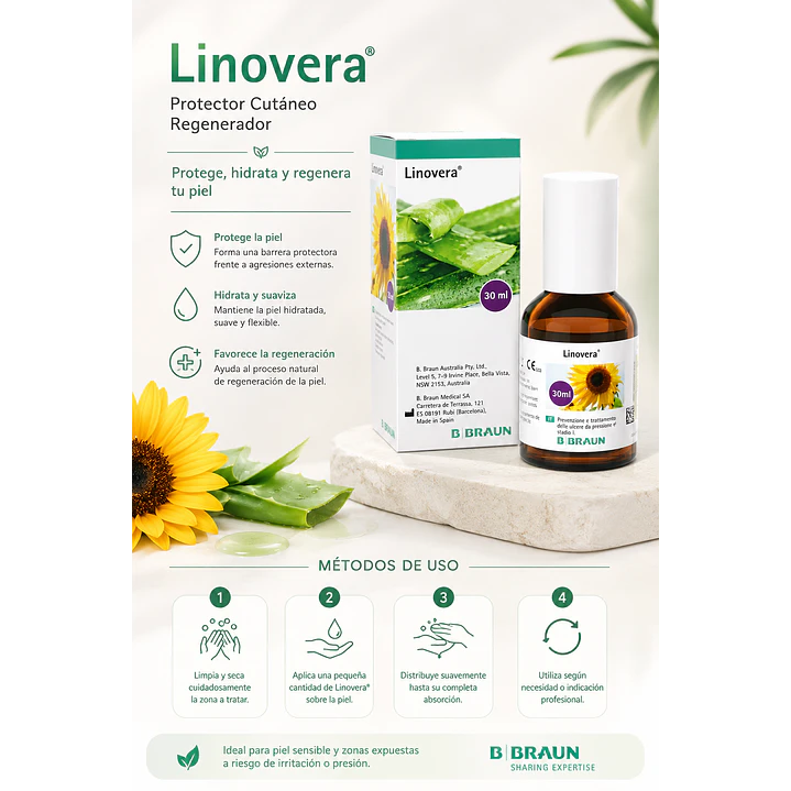 Linovera Protector Cutaneo Regenerador B Braun 30ml 4