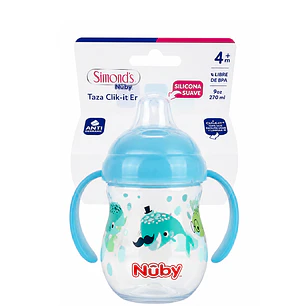 Vaso Mamadera Antiderrame Con Boquilla Nuby +4m 9oz 270ml  
