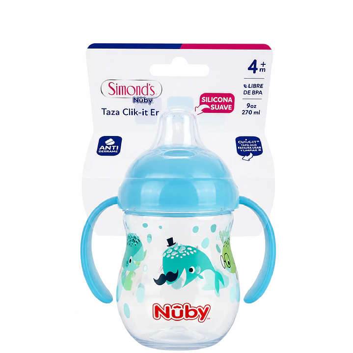 Vaso Mamadera Antiderrame Con Boquilla Nuby +4m 9oz 270ml   1