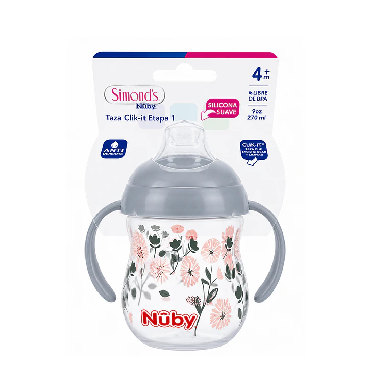 Vaso Mamadera Antiderrame Con Boquilla Nuby +4m 9oz 270ml   3