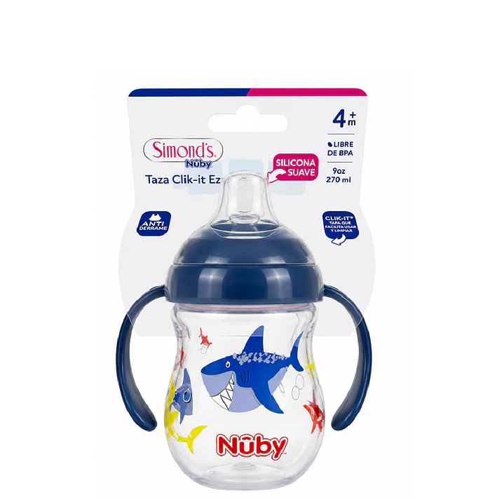 Vaso Mamadera Antiderrame Con Boquilla Nuby +4m 9oz 270ml   5