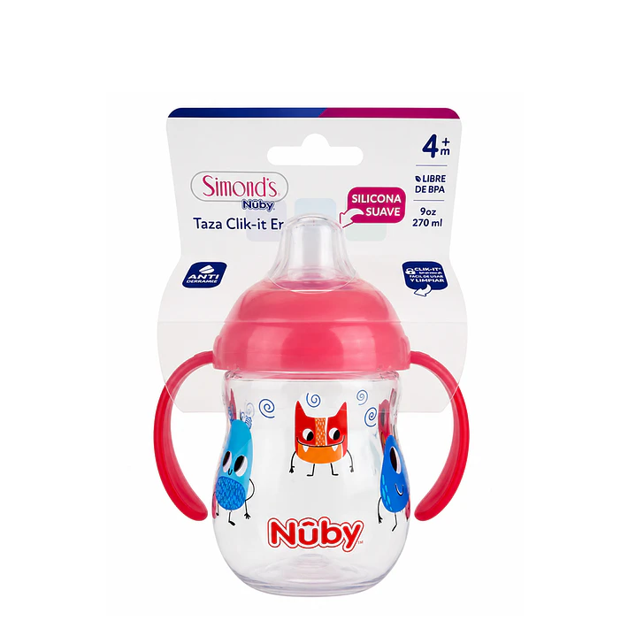 Vaso Mamadera Antiderrame Con Boquilla Nuby +4m 9oz 270ml   6