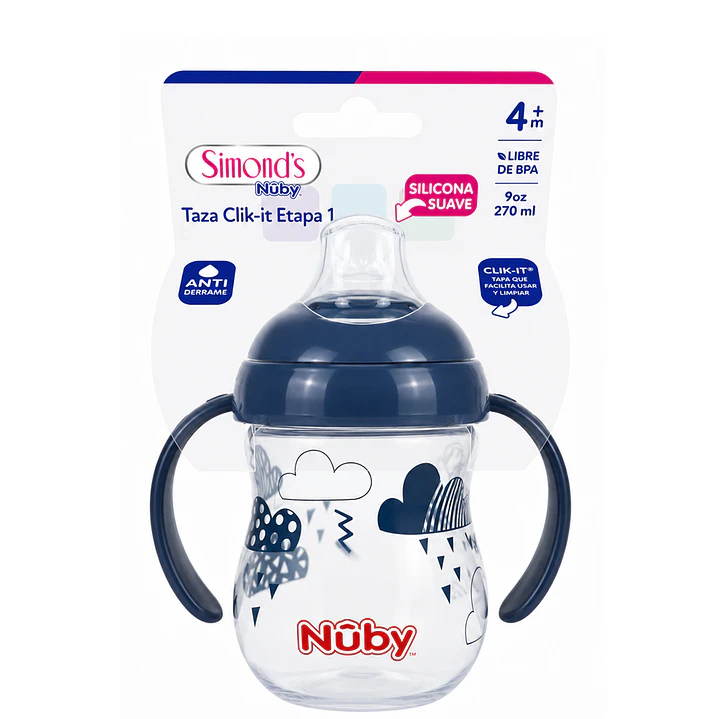 Vaso Mamadera Antiderrame Con Boquilla Nuby +4m 9oz 270ml   4