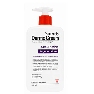 Crema Dermocream Anti Estrías Centella Asiática Y Pantenol 400 Ml 